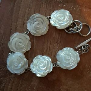 Beautiful SS MOP Rose Bracelet
